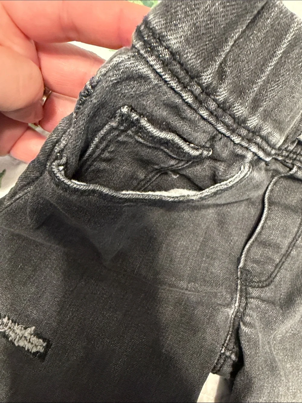 OshKosh B'gosh Charcoal Gray Distressed Knit-Waist Shorts